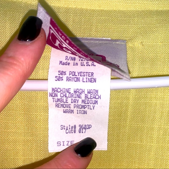 EVC 70s ABSOLUTELY GORGEOUS Canary Yellow Belted Linen Midi Sundress - Picture 8 of 8